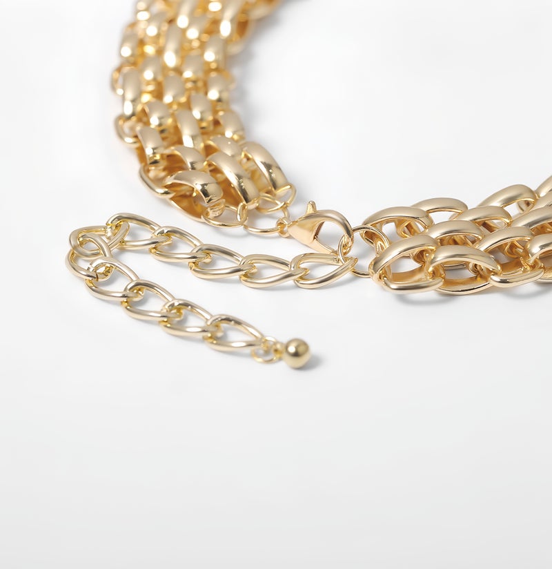 حقل سلسلة ذهب مغلف بذهب ٢٤ كارات، مثالية للحفلات والمناسبات الخاصة. هدية أنيقة بتصميم متطور ومرن للنساء والفتيات. - Image 4